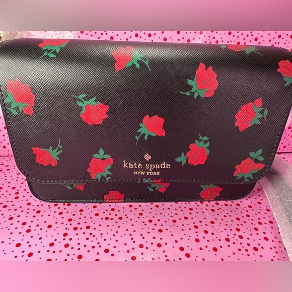 Kate Spade  Madison Rose Toss Printed Small Flap Crossbody NWT - Picture 7 of 11